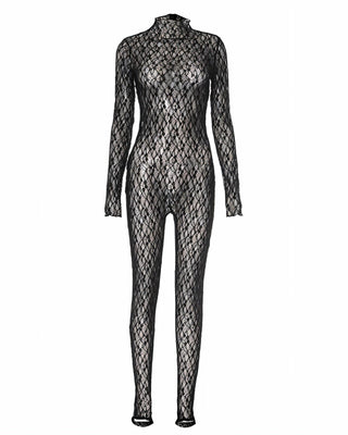 MAKENA Lace Turtleneck Jumpsuit-Meeba &amp; Mae