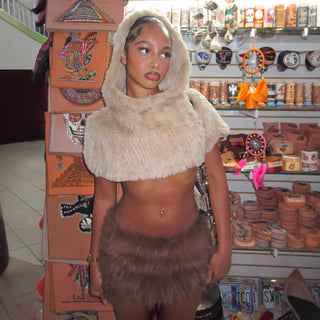 AISHA Faux Fur Cape-Meeba &amp; Mae