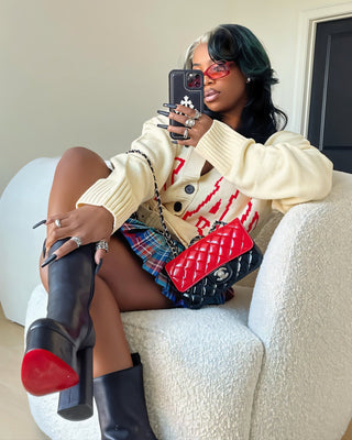 KENYA Jacquard Loose Button-Up Cardigan