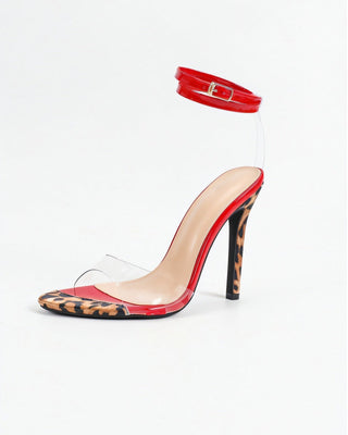 LINDA Leopard Red Patent Stiletto Heels-Meeba &amp; Mae