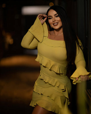 JANINE Ruffled Off Shoulder Mini Dress-Meeba &amp; Mae