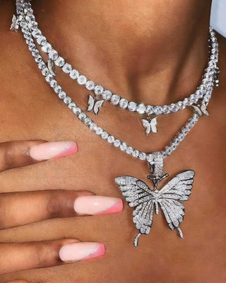 LILA Butterfly Layred Necklace-Meeba &amp; Mae