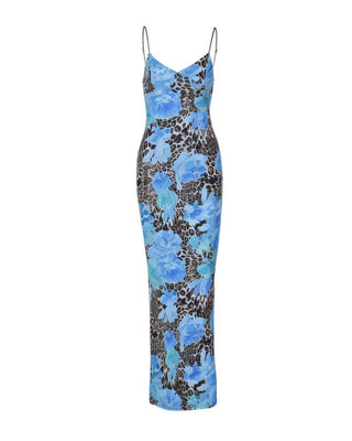 CIRELLA Floral Leopard Bodycon Maxi Dress-Meeba &amp; Mae