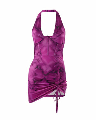 DELARA Halter Mini Dress-Meeba &amp; Mae