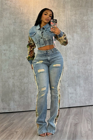 SHAY Denim Jacket & Pant Set