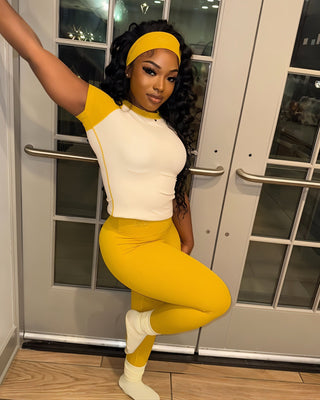 FLORA Contrast Crop Top & Leggings Set-Meeba &amp; Mae