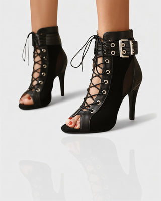 ELINDA Short Lace-up Stiletto Boots