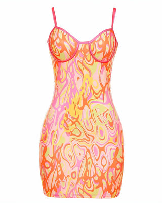 SAVANNAH Colorful Lined Mini Dress-Meeba &amp; Mae