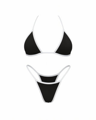 CORDELIA Black & White Trim Bikini Set-Meeba &amp; Mae