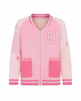 POLINA Oversized Knit Varsity Cardigan