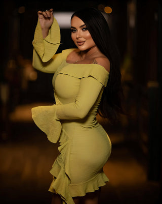 JANINE Ruffled Off Shoulder Mini Dress-Meeba &amp; Mae