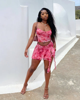 DELILAH Camisole Top & Ruffle Mini Skirt Set-Meeba &amp; Mae