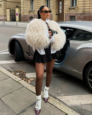 LONA Cropped Faux fur Jacket