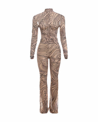 RILA Mesh Top & Flared Pants Set-Meeba &amp; Mae