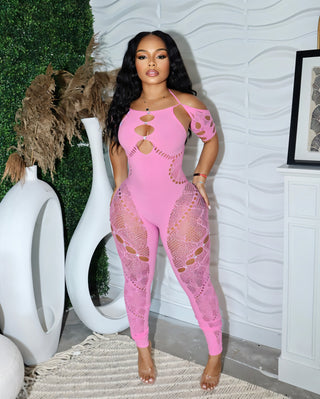 ELISE Cutout Rhinestone Jumpsuit-Meeba &amp; Mae