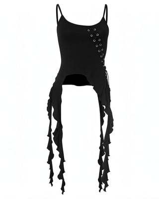 MAXINE Lace-Up Top with Ruffle Details-Meeba &amp; Mae