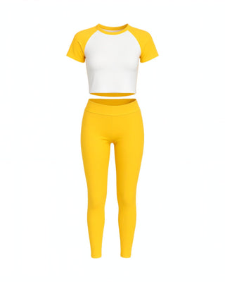 FLORA Contrast Crop Top & Leggings Set-Meeba &amp; Mae