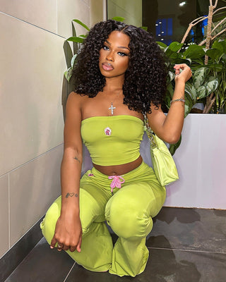 CASHLEY Bandeau Top and Flare Pants Set-Meeba &amp; Mae