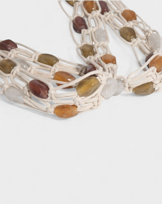 LORENZA Beaded Net Shoulder Bag