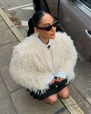 LONA Cropped Faux fur Jacket