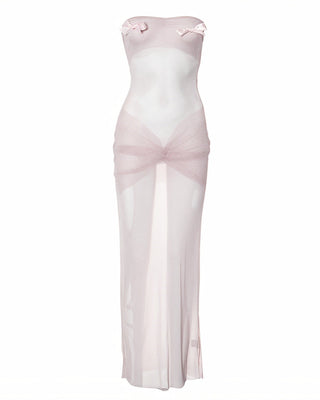 ALEXA Strapless Bowknot Fishtail Maxi Dress-Meeba &amp; Mae