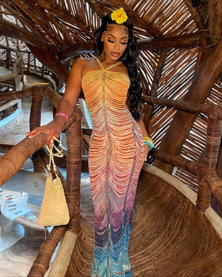 NERINE Rhinestone Embellished Maxi Dress-Meeba &amp; Mae