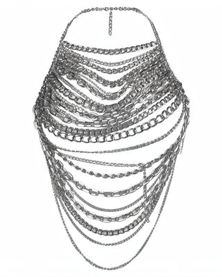 IVANA Layered Metal Chain Halter Top-Meeba &amp; Mae