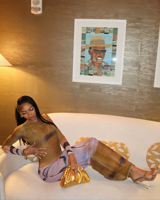 MACY Abstract Print Long Sleeve Mesh Maxi Dress-Meeba &amp; Mae