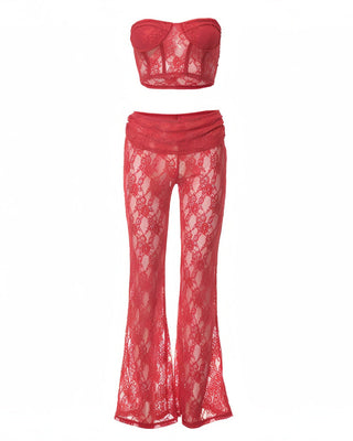 FENELLA Bandeau Corset & Lace Pants Set-Meeba &amp; Mae