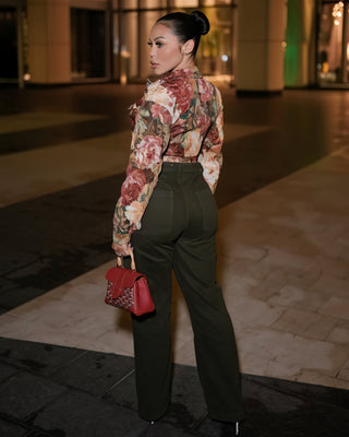 LAUREN Floral Print Cropped Jacket-Meeba &amp; Mae