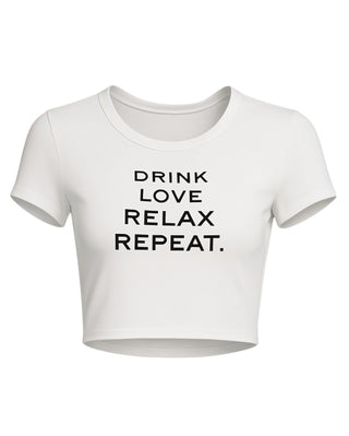 VERONICA Graphic Slogan Crop Top-Meeba &amp; Mae