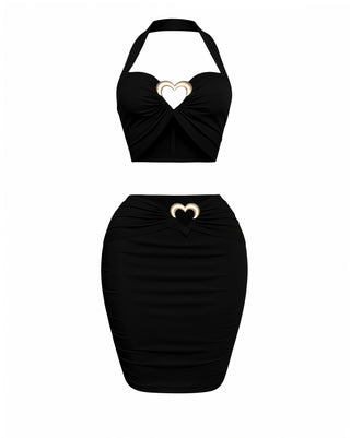DAYANA Heart Detail Top & Skirt Set-Meeba &amp; Mae