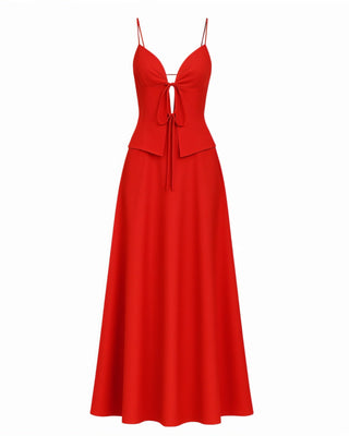 ROMILDA Cut-Out Tie-Front Cami Top & Midi Skirt Set-Meeba &amp; Mae