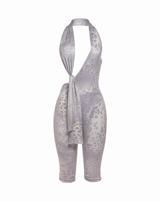 RISSA Plunge Halter Cutout Jumpsuit-Meeba &amp; Mae