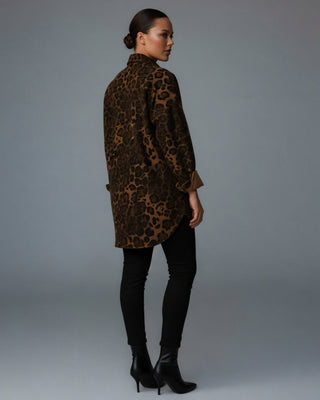 FELLA Oversized Leopard Print Button-Up Jacket